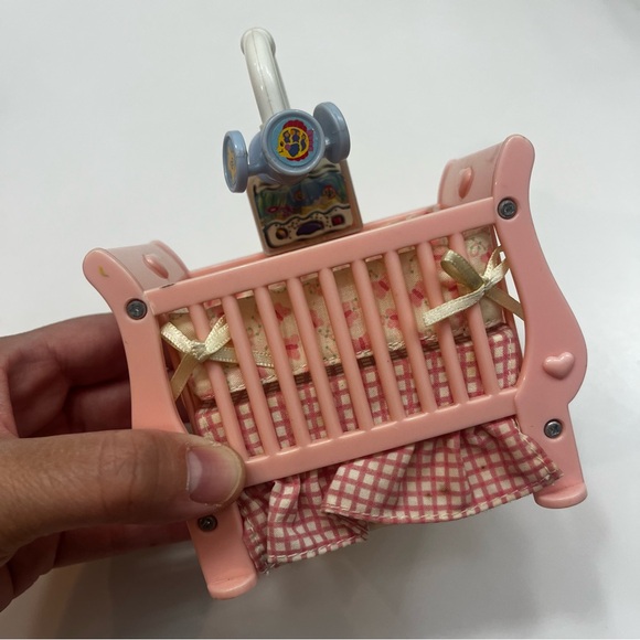 Fisher Price 2003 Loving Family Dollhouse Baby Crib Nursery Lighted Musical Pink - Picture 3 of 13